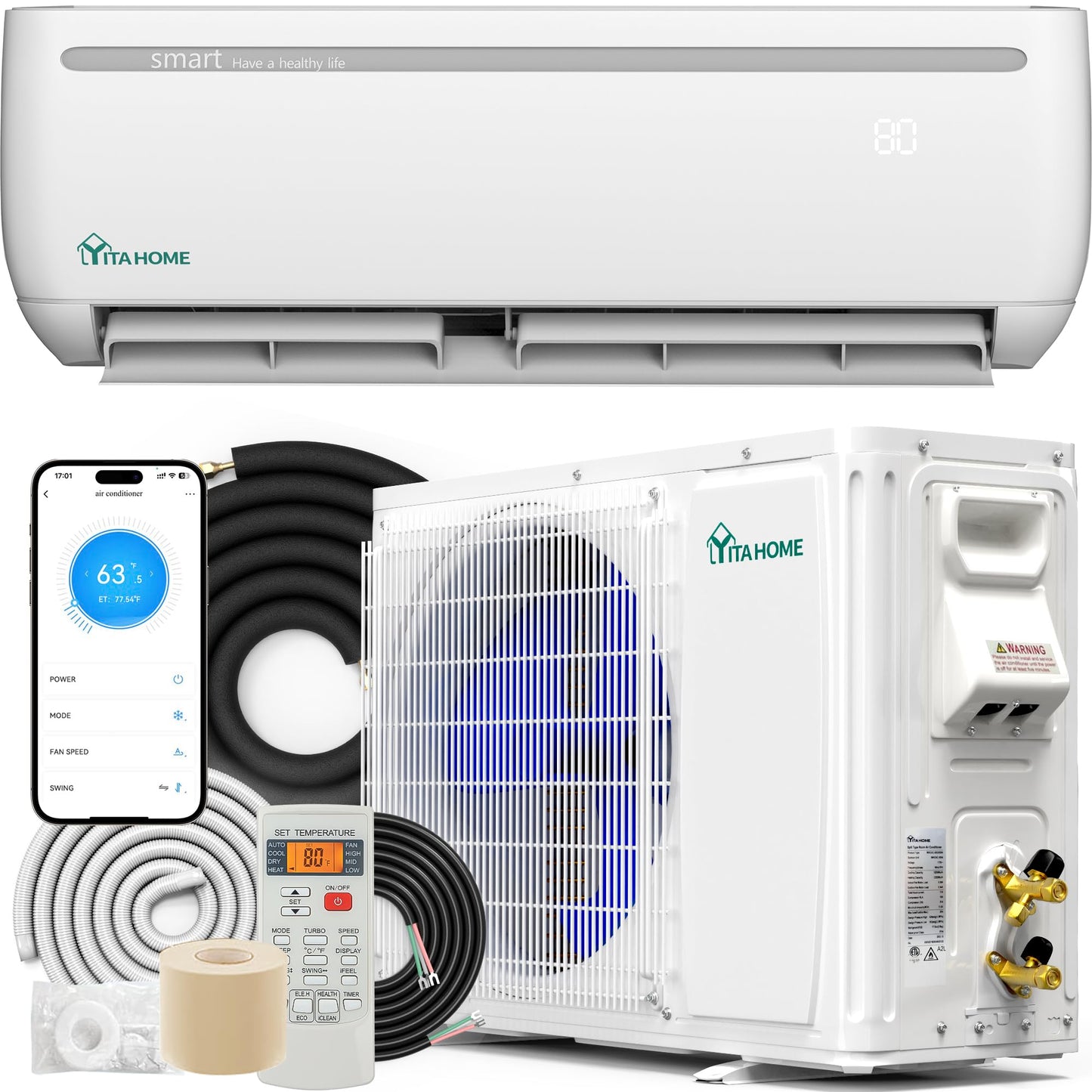 9000 BTU YITAHOME Mini Split AC Heat Pump