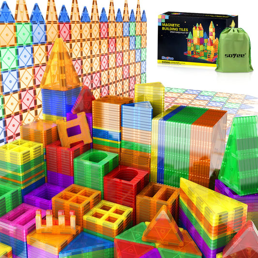 102 PIECES Compatible Magnetic Tiles Building Blocks Stem Toys for 3+ Year Old Boys and Girls Montessori Toys Toddler Kids Gifts Parents Approved Sensory Toys