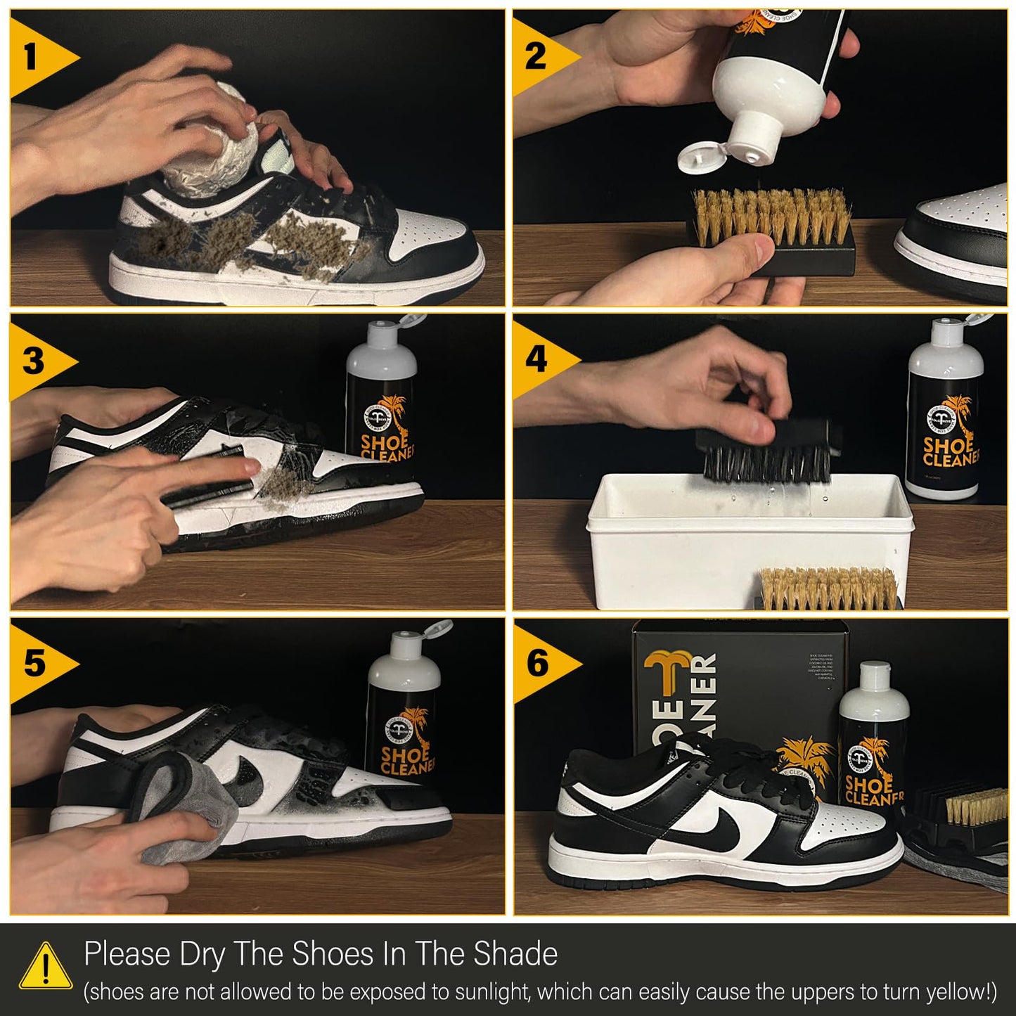 Tolobeve Shoe Cleaner Kit, White Shoe Cleaner Sneakers Kit, Shoe Cleaning Kit for Suede, Mesh, Leather, Nubuck and Most Materials, shoe cleaner 13Oz with 2 Shoe Brush & Towel Included