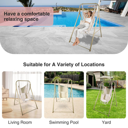 RedSwing Hammock Chair with Stand,Include Hanging Swing Chair,Heavy Duty Hammock Swing Chair with Stand for Adults Indoor Outdoor Patio Backyard, Max Load 330 Lbs
