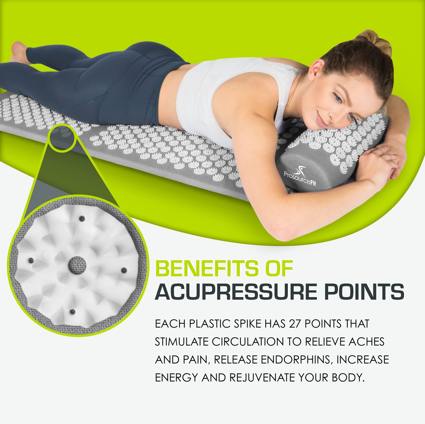 Acupressure Mat and Pillow Set for Pain Relief