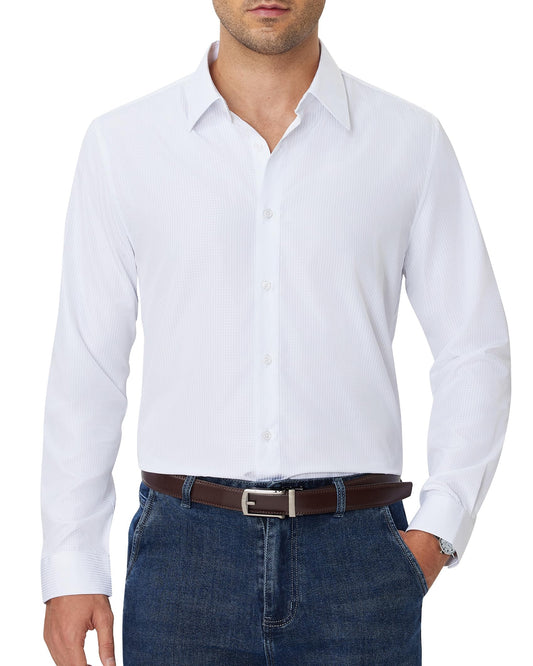 Men's Plaid Long Sleeve Dress Shirt - Regular Fit
