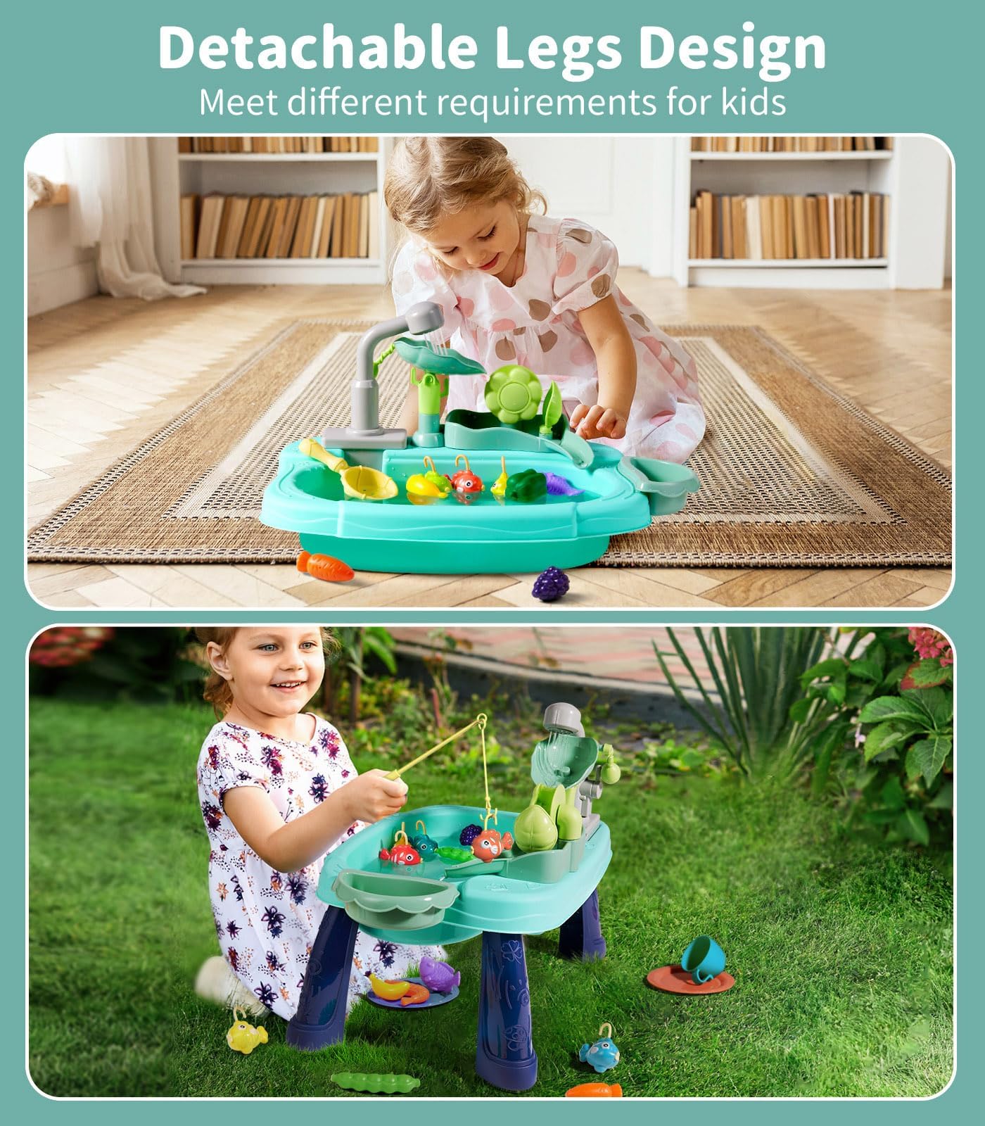 Geyiie Mini Kitchen Sink Toys with Running Water