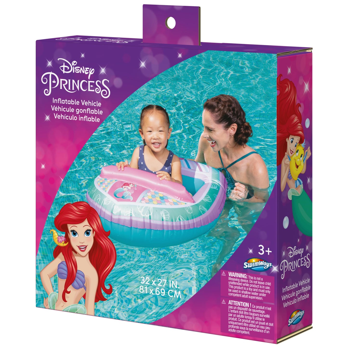 SwimWays Ariel Inflatable Water Boat for Kids