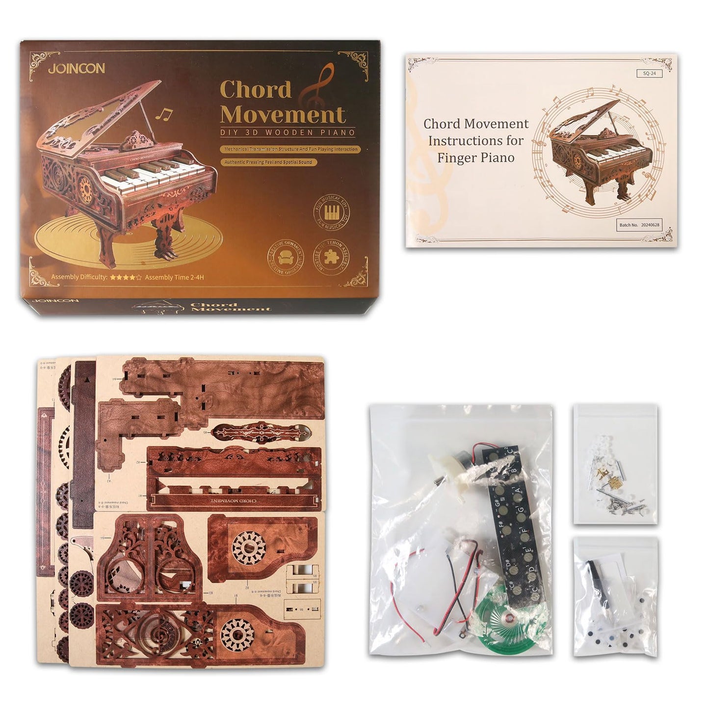 3D Wooden Piano Puzzle Model Kit for Adults