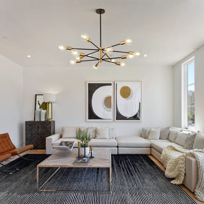 RUIYEY 12-Light Modern Sputnik Chandelier