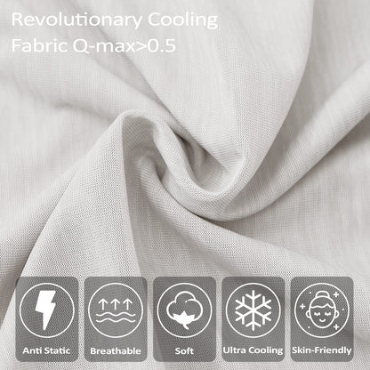 Topcee Cooling Pillow Cases, 2 Packs King Size Arc-Chill Q-Max>0.5 Ultra Soft Cool Pillowcases for Hair and Skin, Breathable Cold Pillow Case for Hot Sleepers & Night Sweats (Light Gray 20x36)