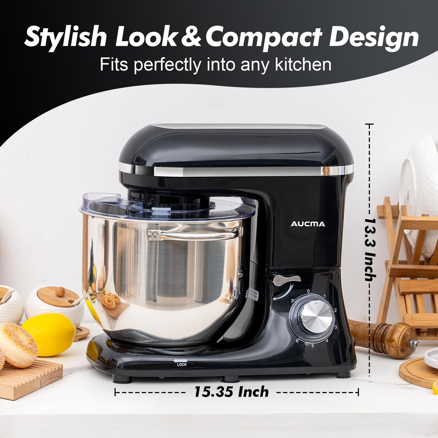 900W 8QT Aucma Stand Mixer with Attachments