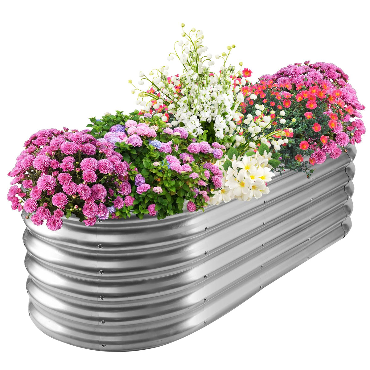 17-Inch Tall Oval Metal Raised Garden Bed