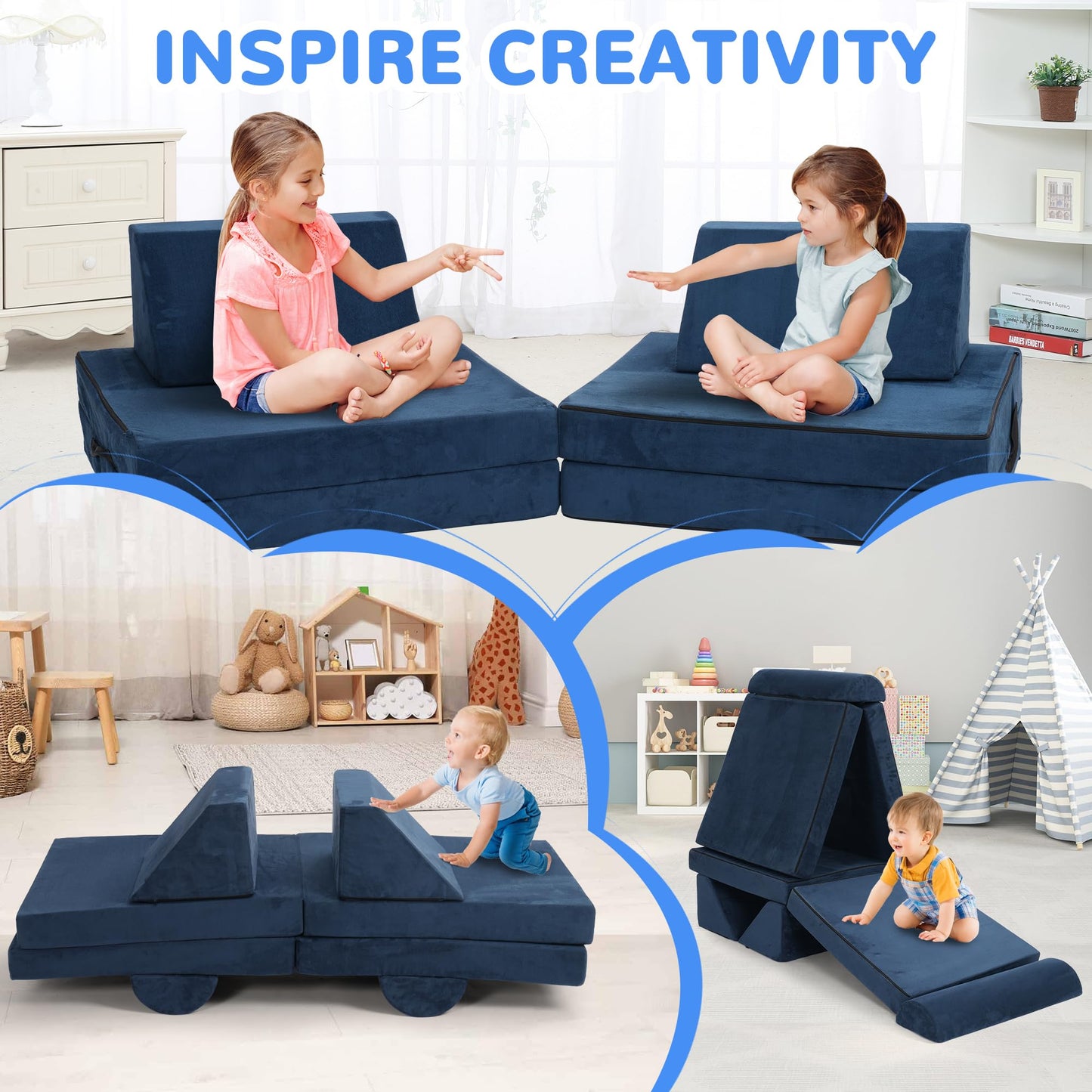 8PC Foam Kids Play Couch Set