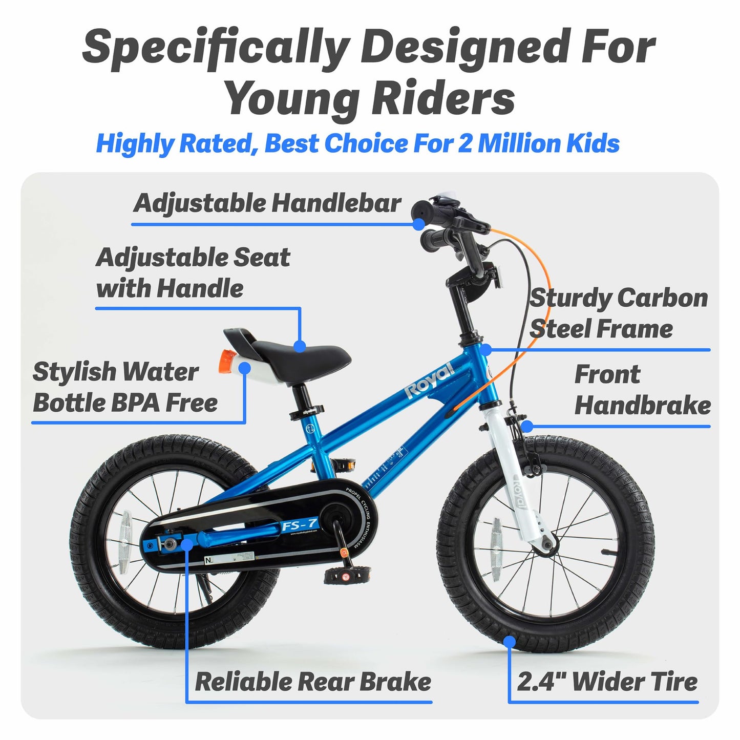 RoyalBaby 14 Inch Kids Bike with Dual Handbrakes