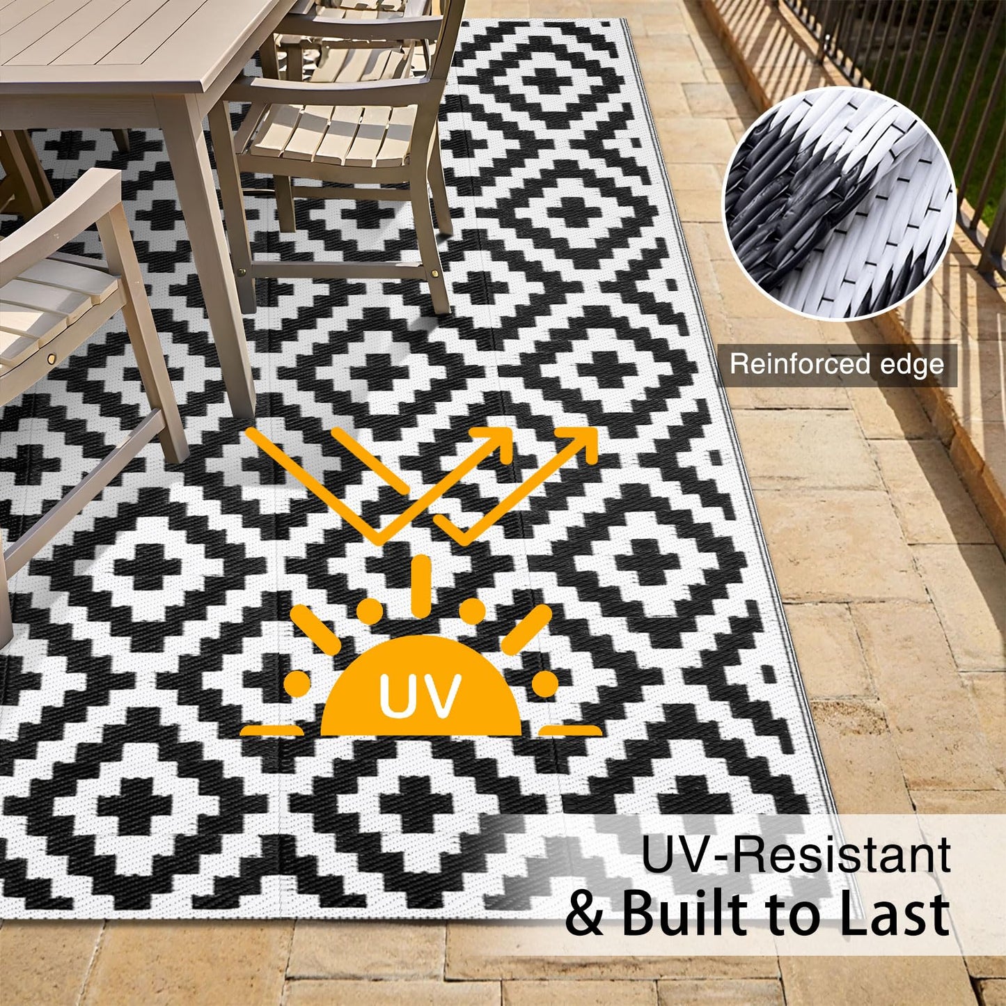 Waterproof Outdoor Rug 5x8 ft by OLANLY