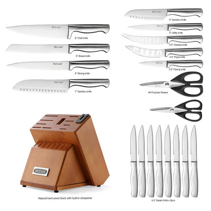 McCook Kitchen Knife Set with Built-in Sharpener