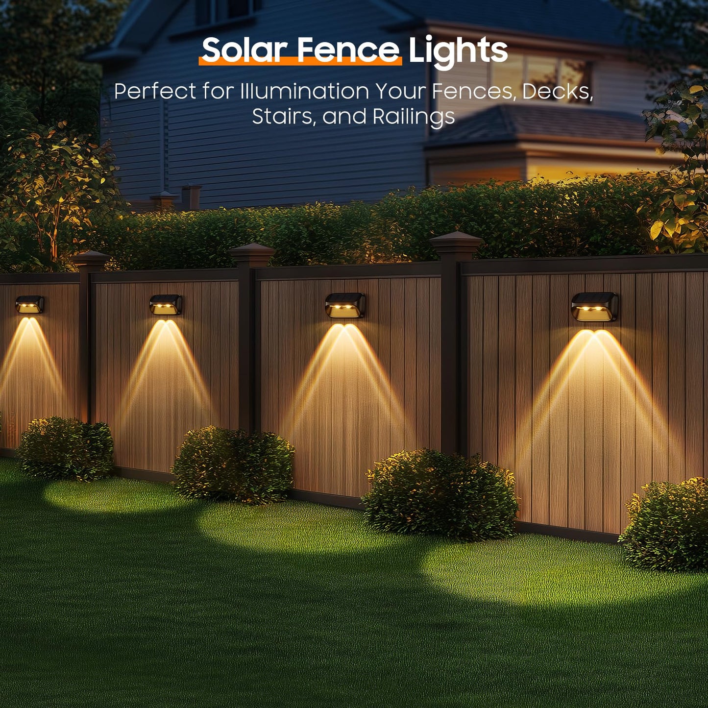 LETMY Solar Powered Fence Lights, 12 Pack