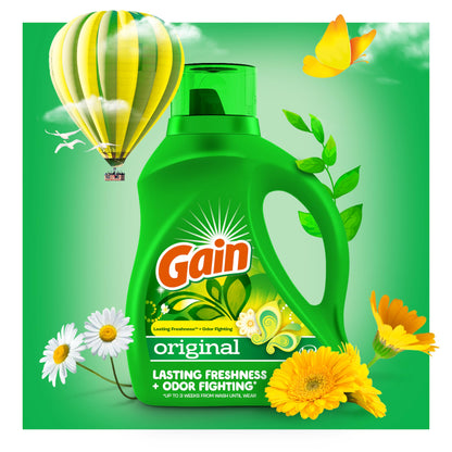 61 Loads Gain Liquid Laundry Detergent, Original Scent, 88 fl oz