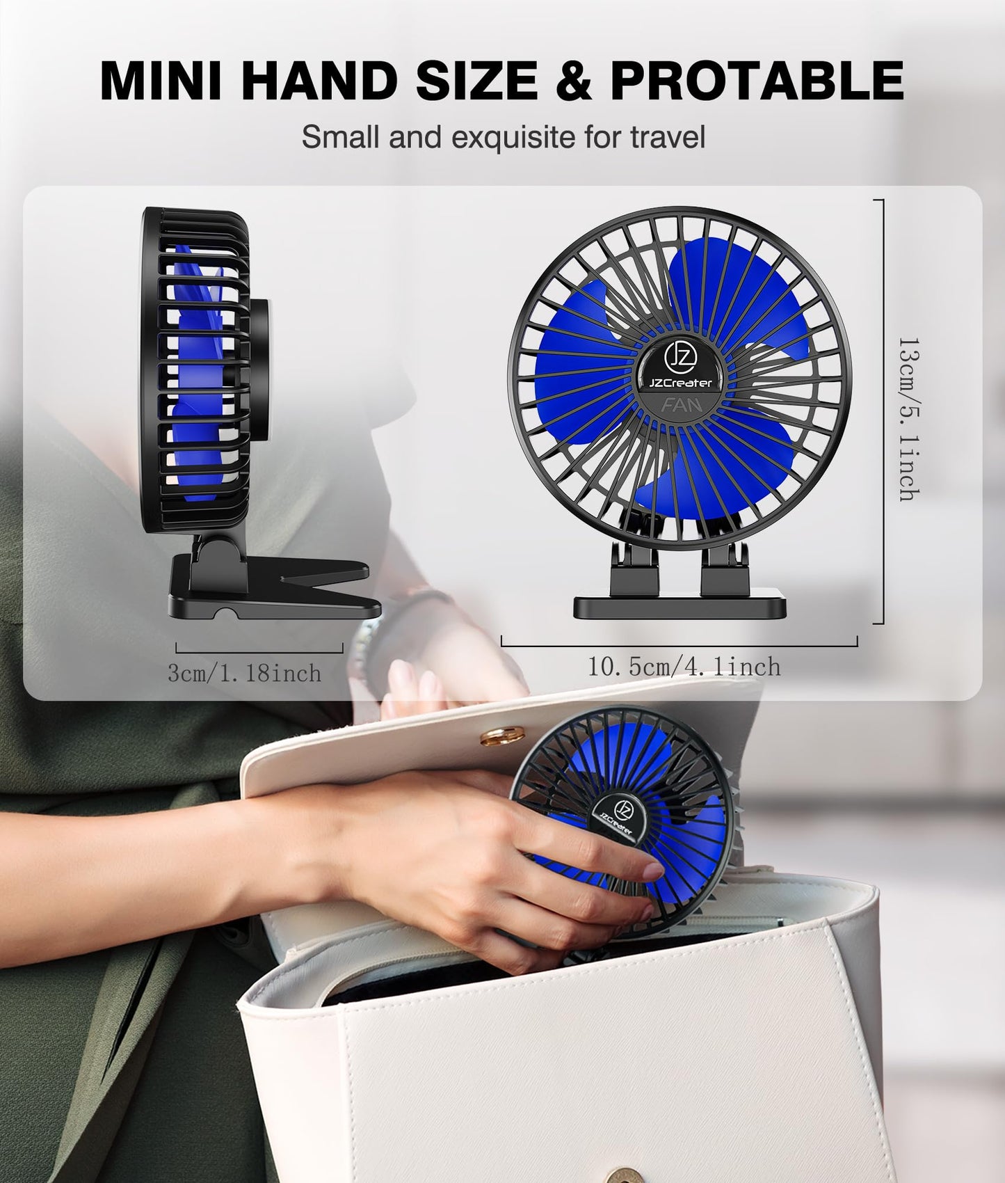 Mini Portable USB Desk Fan with 3 Speeds