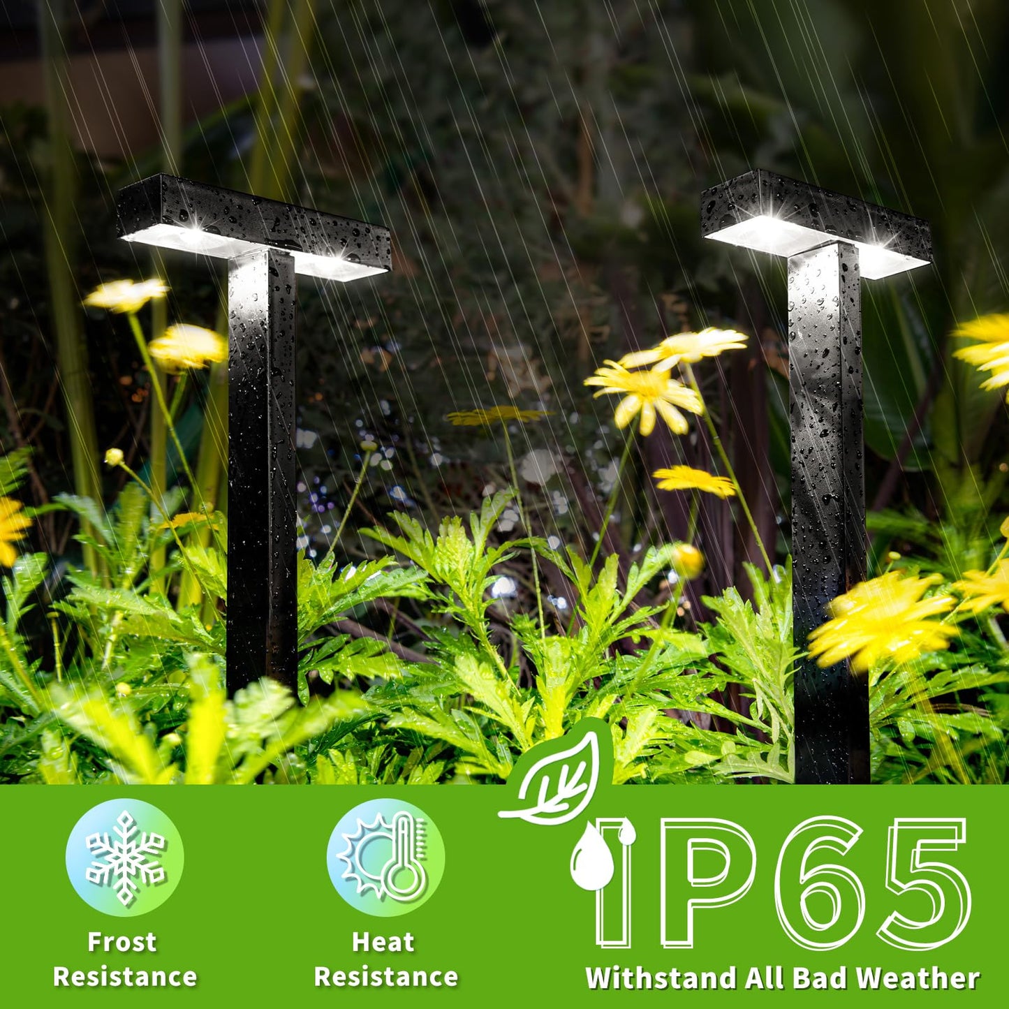 KINKAI Solar Pathway Lights Outdoor, 10 Pack T Shape Solar Walkway Lights for Outside Waterproof, Auto On/Off Solar Powered Garden Lights, Decor Landscape Lighting for Yard, Patio, Lawn (White Light)