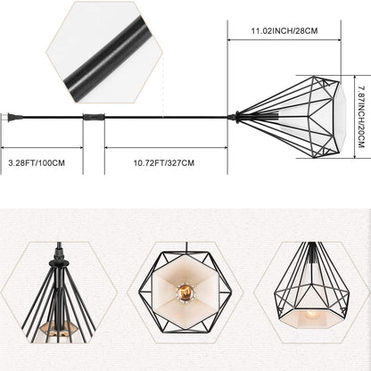 Vintage Industrial Pendant Light with On/Off Switch