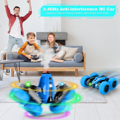 SUPIREO 4WD Stunt RC Car with Headlights
