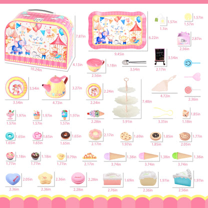 Tea Party Set with Dessert & Carrying Case