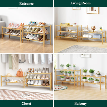 3-Tier Bamboo Shoe Rack Organizer by Smiry