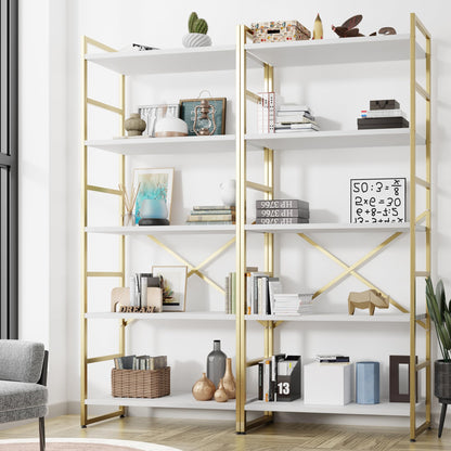 Shintenchi 5-Tier Industrial Bookshelf for Home