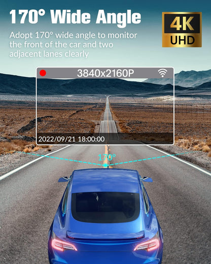 3 Channel 4K Dash Cam, Dash Cam Front and Rear Inside, Dash Camera for Cars, Triple Car Camera, Three Way Dashcam with 32GB Card,Built-in G-Sensor, 24Hr Parking,WDR,Loop Recording