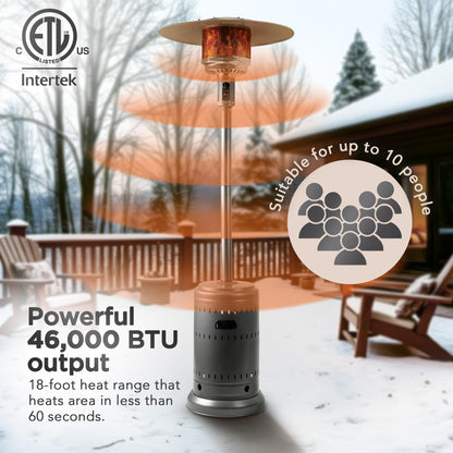 Amazon Basics Outdoor Propane Patio Heater with Wheels