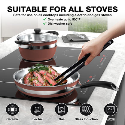 Stainless Steel 10-Piece Cookware Set with Lids