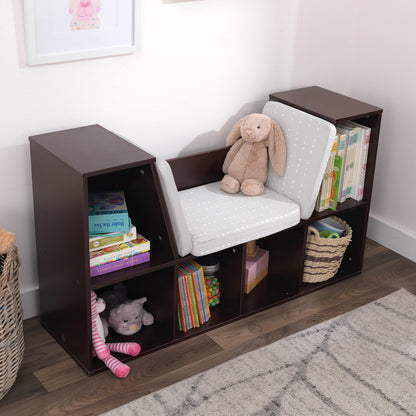 KidKraft Wooden Bookcase with Cozy Reading Nook