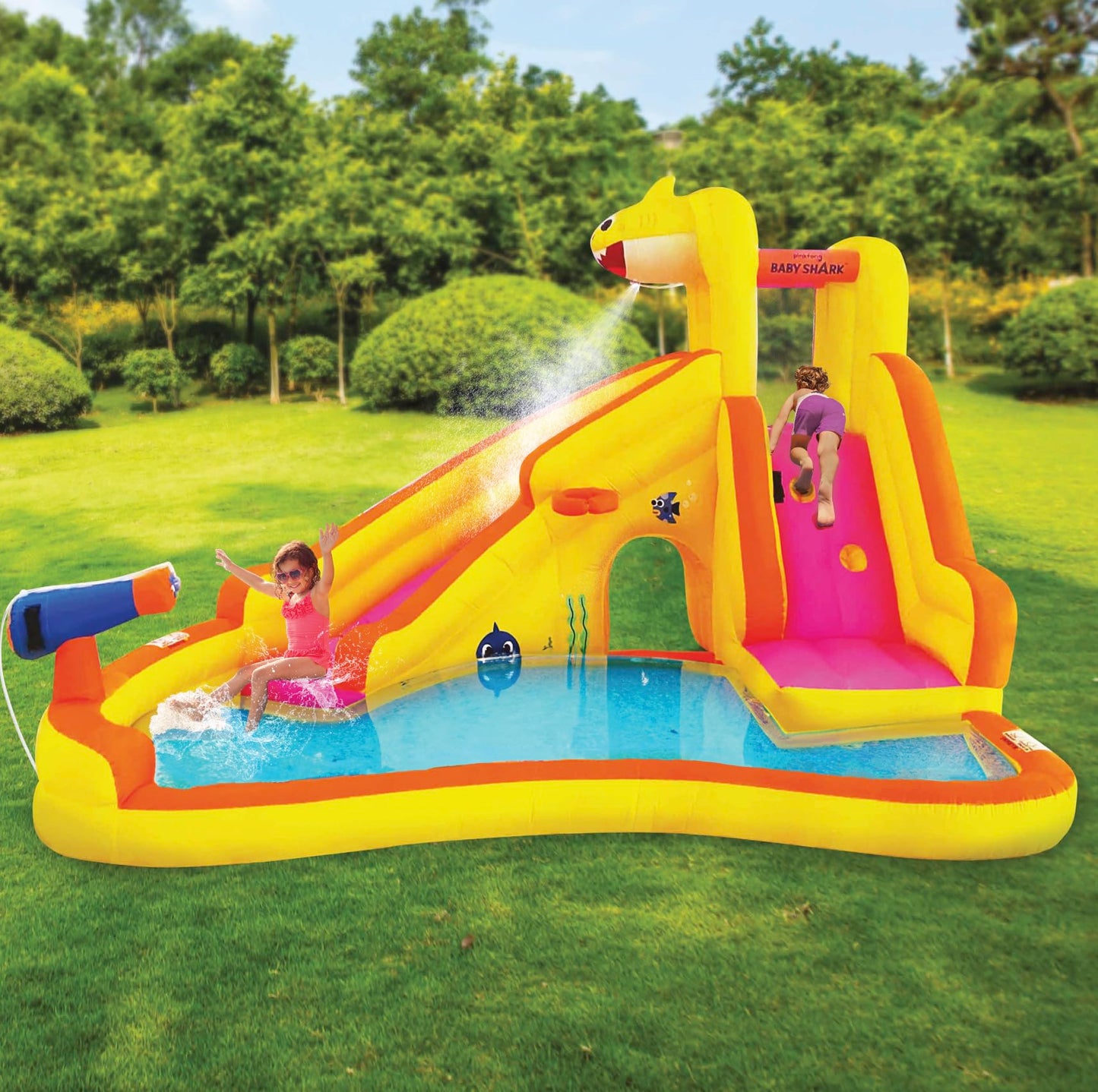 Baby Shark Bounce House with Slide and Sprayer