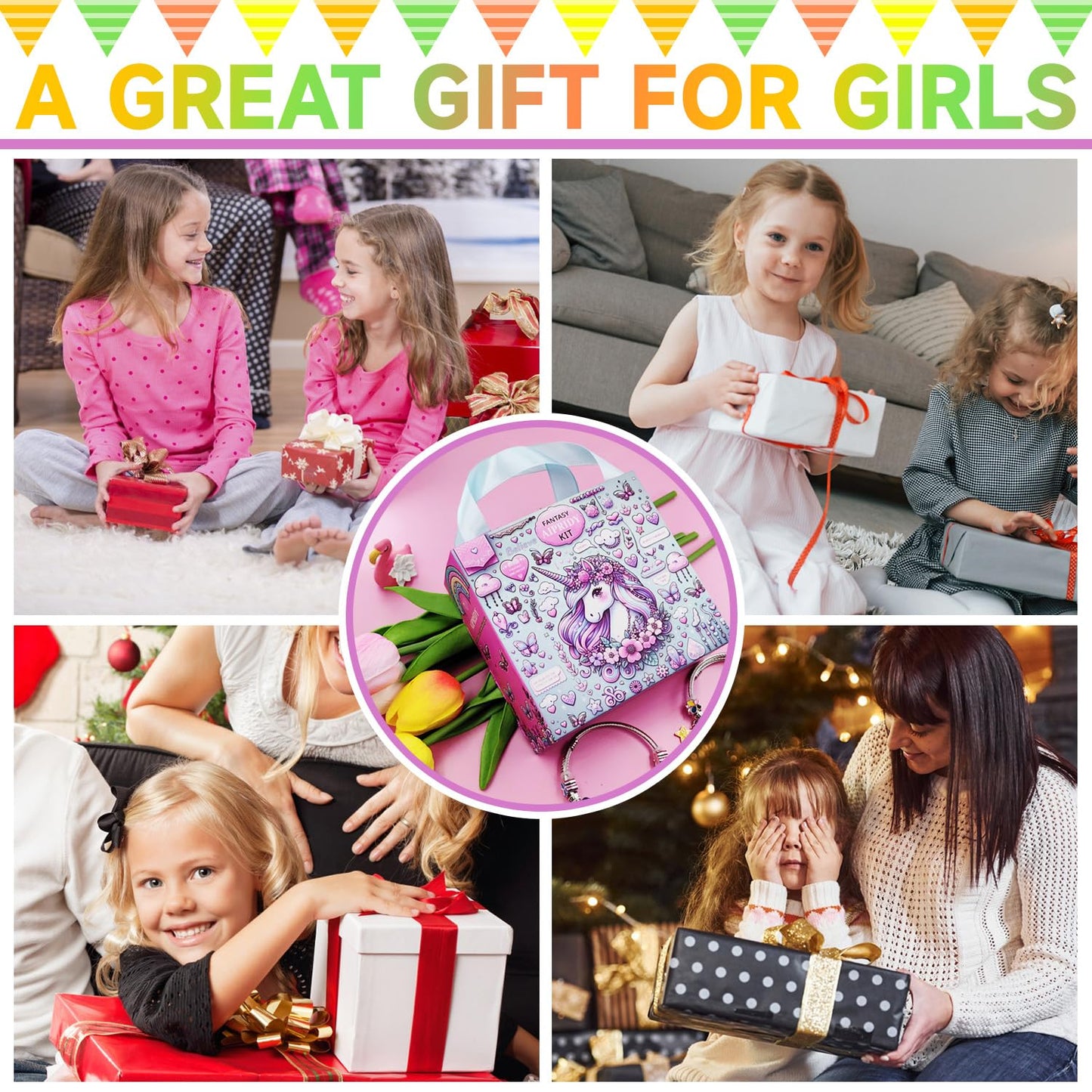 208-Piece Charm Bracelet Making Kit for Girls
