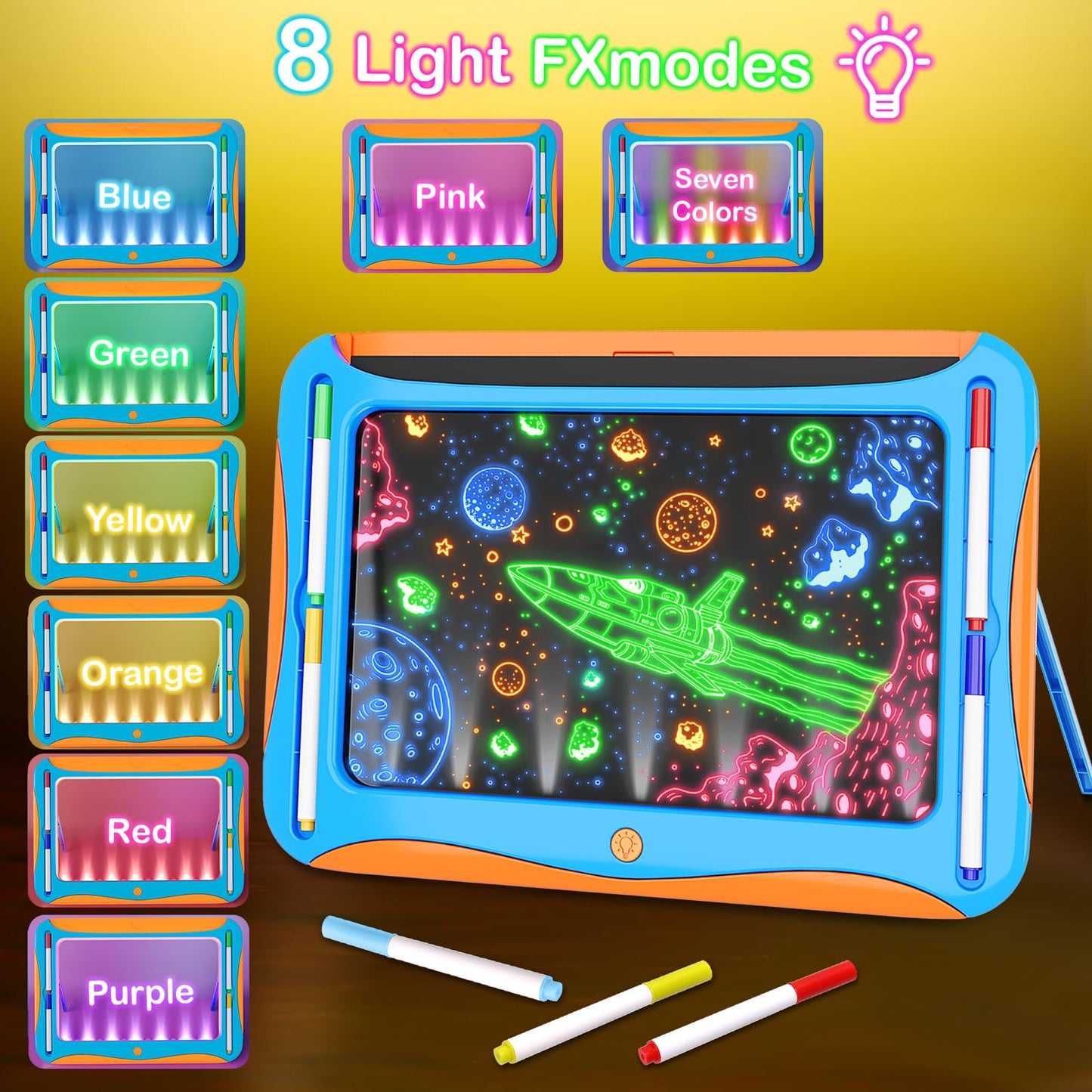 Magic LED Drawing Board for Kids with Pens