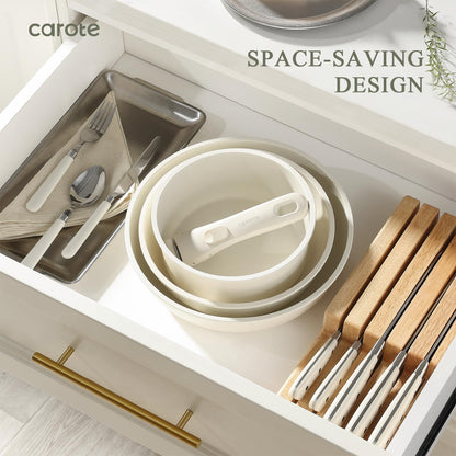 5-Piece CAROTE Nonstick Cookware Set with Detachable Handles