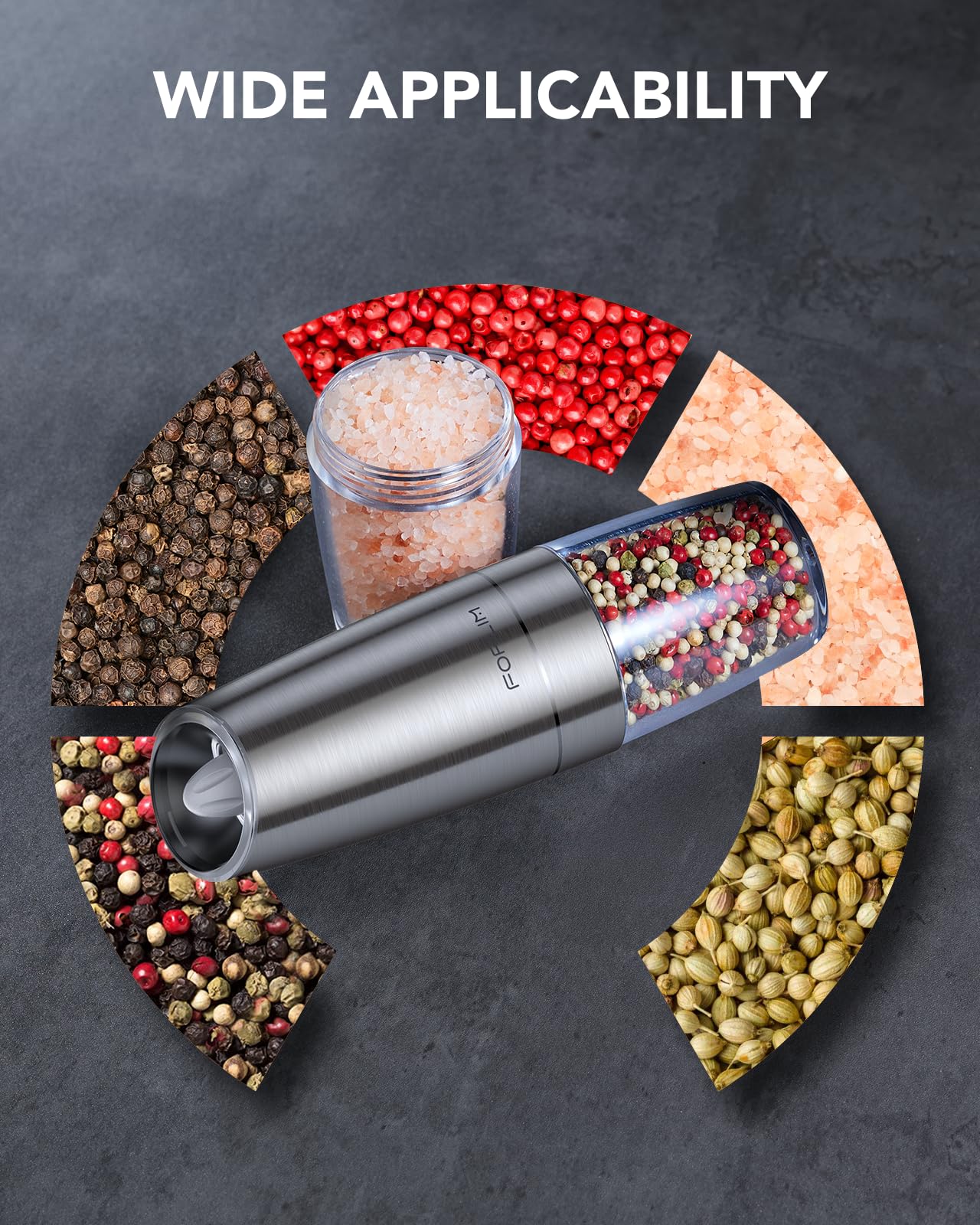 FORLIM Electric Salt and Pepper Grinder Set