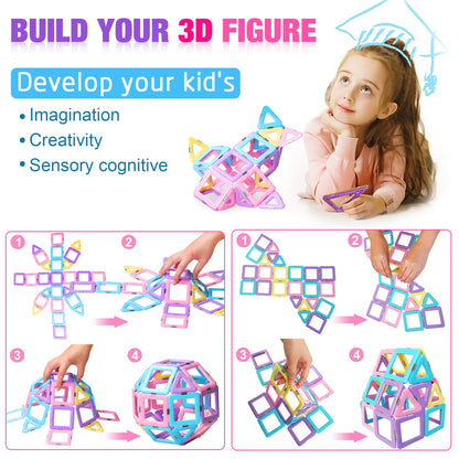 Magnetic Tiles Building Set for Kids 3-8 Years