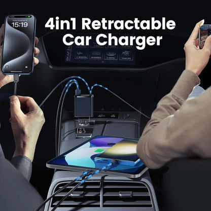RAMPOW 65W Retractable USB-C Car Charger