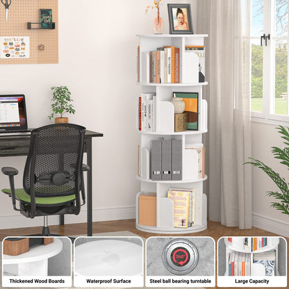 Rotating 4-Tier Bookshelf for Small Spaces