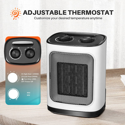 Kismile Portable Electric Space Heater with Thermostat