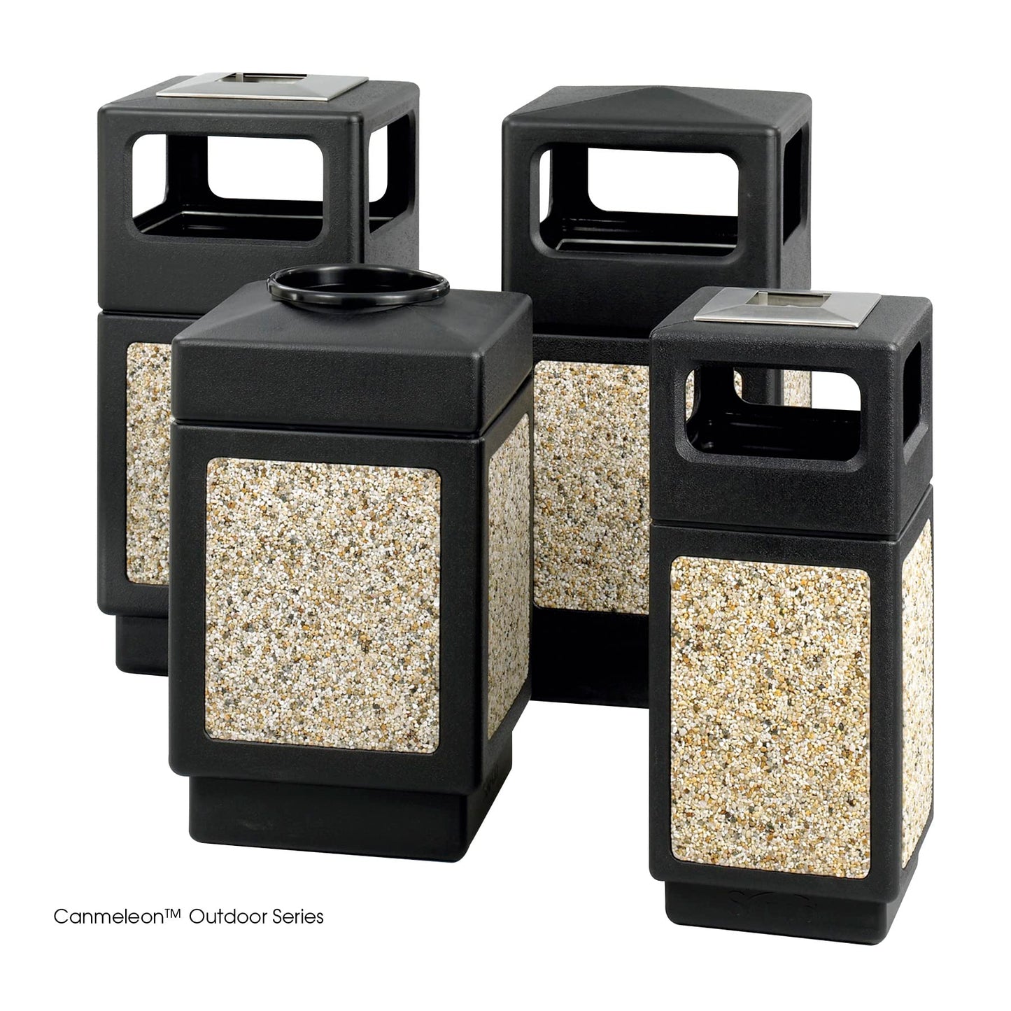 Safco 30-Gallon Weather-Resistant Trash Can with Ashtray