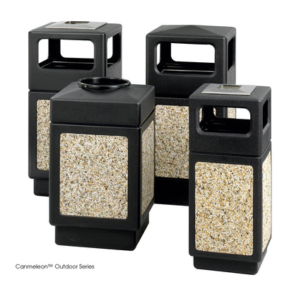 Safco 30-Gallon Weather-Resistant Trash Can with Ashtray