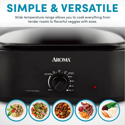 AROMA 18Qt Roaster Oven with Self-Basting Lid