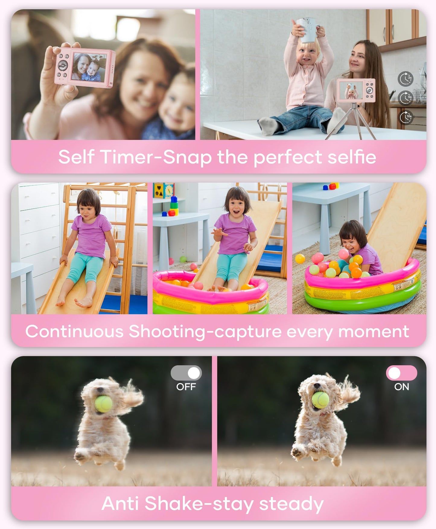 WONNIE 56MP FHD Point & Shoot Camera for Kids