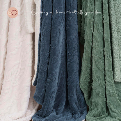 EVERGRACE Cozy Reversible Sherpa Fleece Throw Blanket