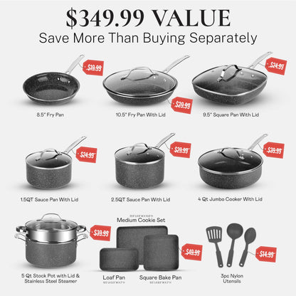 20-Piece Granitestone Nonstick Cookware Set
