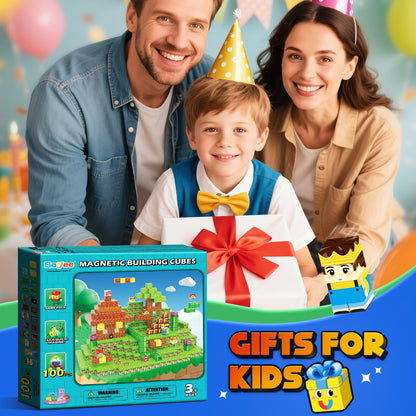 Magnetic Blocks 100PCS Magnetic Building Blocks Cubes Kids Boys Girls Toys for Ages 3-5 5-7 8-10 STEM Sensory Learning Building Magnet Toys 3-12 Year Old Girls Boys Birthday Gift