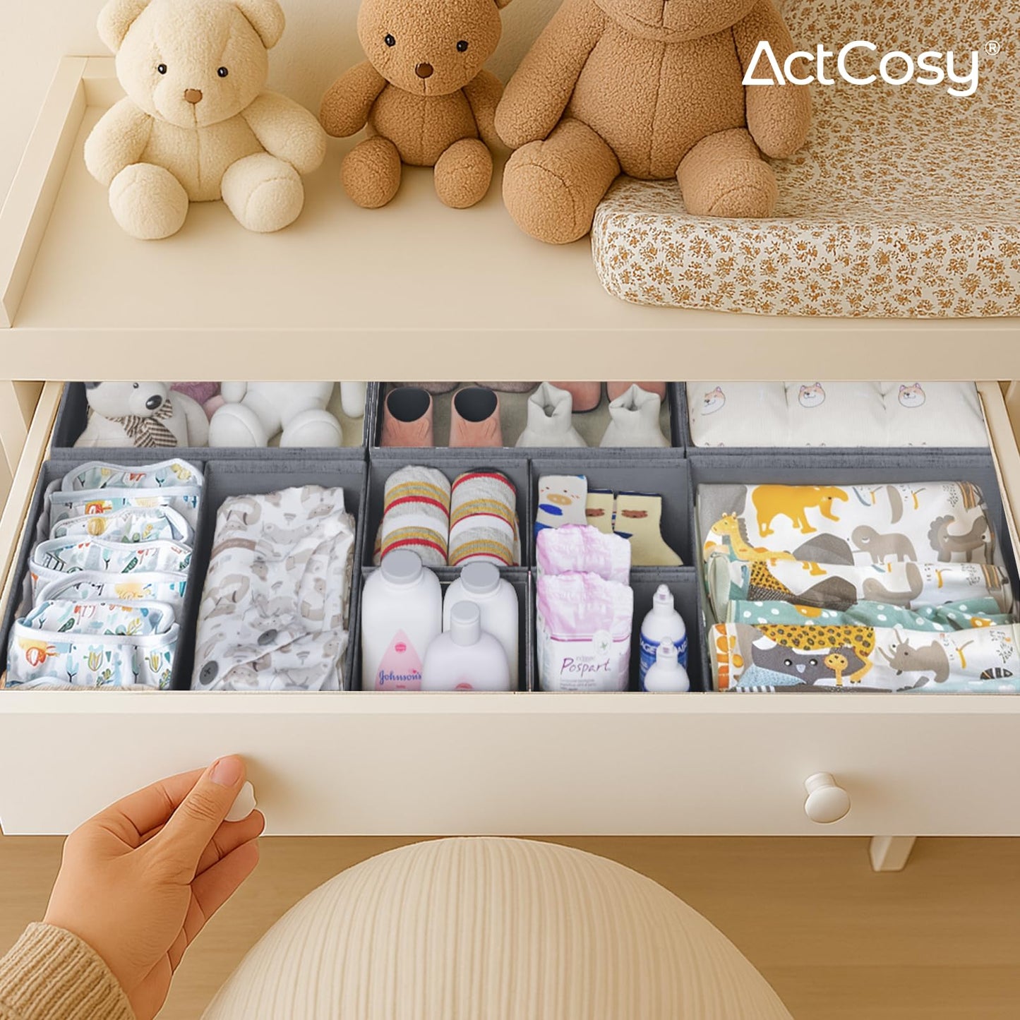 12 Pack Drawer Organizer for Baby Clothes