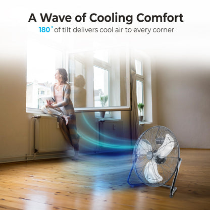 20" Heavy-Duty Industrial Floor Fan by Comfort Zone