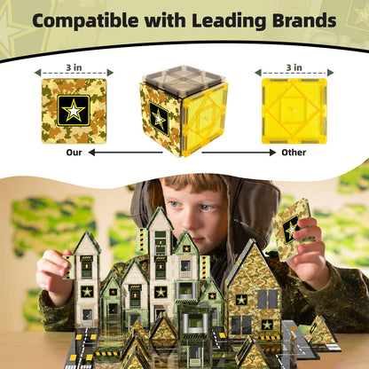 100 PCS Army Magnetic Building Blocks Toys