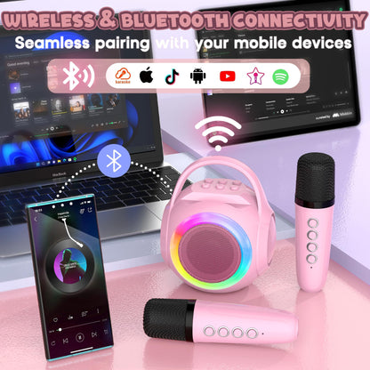 Hockvill Mini Karaoke Machine for Kids with Microphone